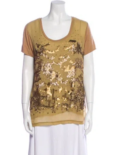 Pre-owned Stella Mccartney Patterned Scoop Neck T-shirt In Neutral