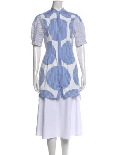 Pre-owned Stella Mccartney Patterned Short Sleeve Top In White