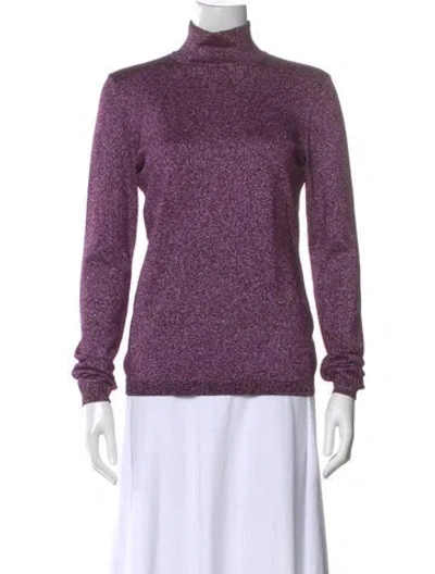 Pre-owned Stella Mccartney Patterned Turtleneck Top In Purple