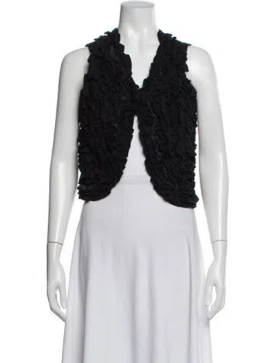 Pre-owned Stella Mccartney Patterned V-neck Sweater In Black