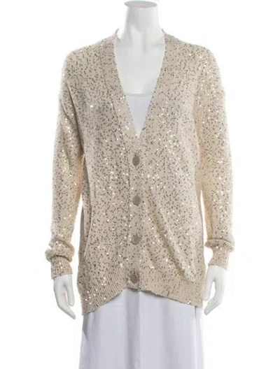 Pre-owned Stella Mccartney Patterned V-neck Sweater In Neutrals