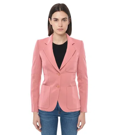 Stella Mccartney Peach Solid Notched Lapel Blazer In Pink