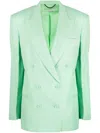 Stella Mccartney Oversized Double-breasted Twill Blazer In Grün