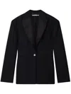 Stella Mccartney Peak-lapels Organic Cotton Blazer In 黑色