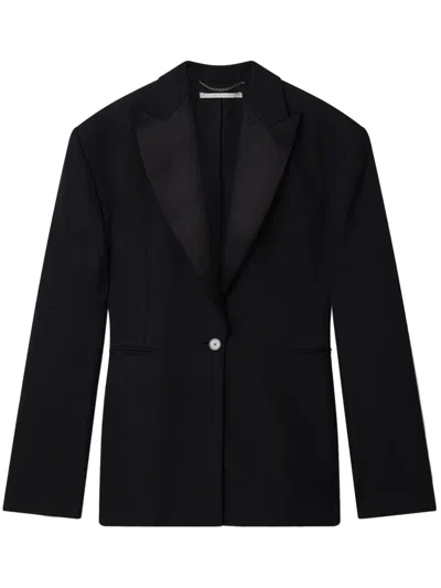 Stella Mccartney Peak-lapels Organic Cotton Blazer In 黑色