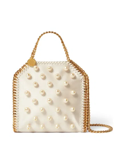 Stella Mccartney Pearl-embellished Tote Bag In Neutral