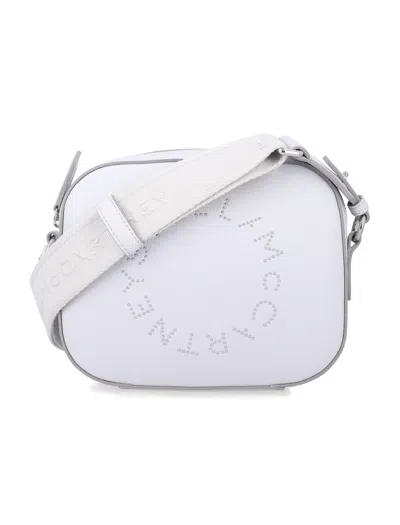 Stella Mccartney Pearl Grey Camera Bag With Logo And Shoulder Strap In Neutral