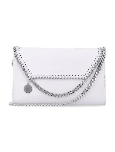 Stella Mccartney Pearl Grey Falabella Crossbody Wallet In White
