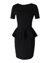 Stella Mccartney Peplum Dress In Black Cotton In Black