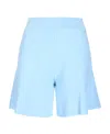 Stella Mccartney High Waist Flared Hem Knitted Shorts With Side Pockets In Blue