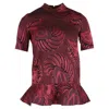 Stella Mccartney Peplum Top In Burgundy Cotton In Red
