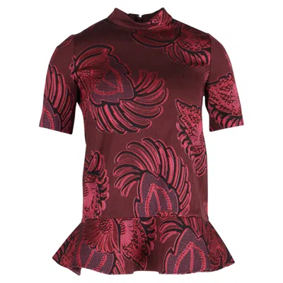Stella Mccartney Peplum Top In Burgundy Cotton In Red