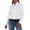 Stella Mccartney Collared Cotton Peplum Shirt In White