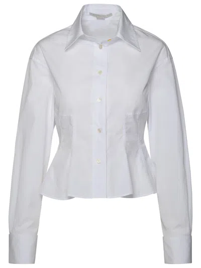 STELLA MCCARTNEY STELLA MCCARTNEY PEPLUM WHITE ORGANIC COTTON SHIRT