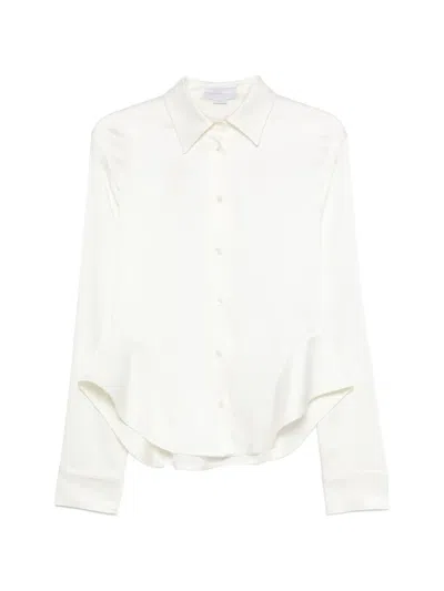 Stella Mccartney Peplum-hem Long-sleeve Shirt In White