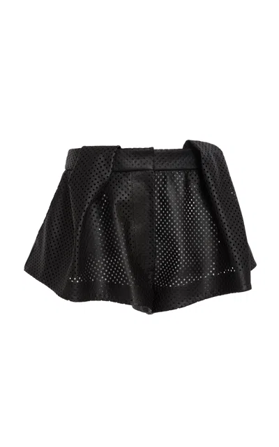 STELLA MCCARTNEY PERFORATED ALTERMAT VEGAN LEATHER SHORTS