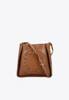 Stella Mccartney Perforated Faux Leather Crossbody Bag In Brown