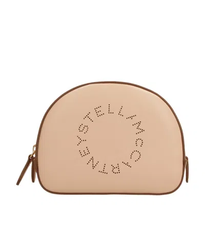 Stella Mccartney Perforated-logo Cosmetics Case In Nude