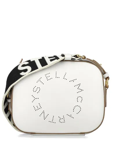 Stella Mccartney Perforated Logo Cross Body Bag In White