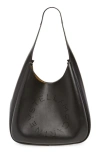 STELLA MCCARTNEY PERFORATED LOGO FAUX LEATHER HOBO BAG