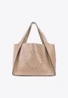Stella Mccartney Perforated Logo Faux Leather Tote Bag In Brown