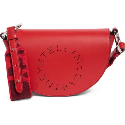 Stella Mccartney Perforated Logo Flap Shoulder Bag<br /> In Red