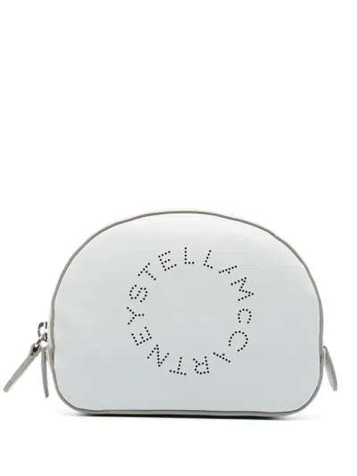 Stella Mccartney Perforated Logo Make-up Bag In Ghiaccio