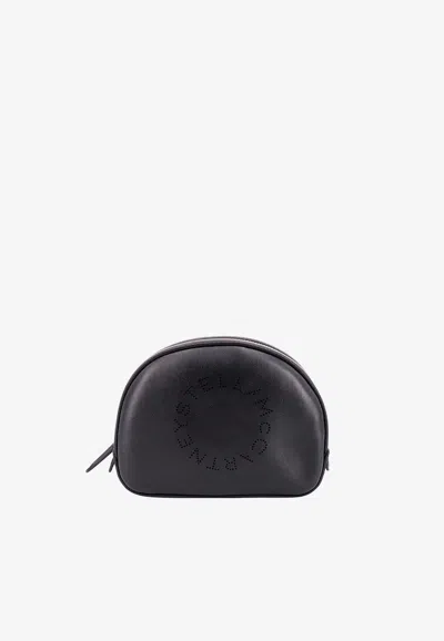 Stella Mccartney Perforated Logo Pouch Bag In Black