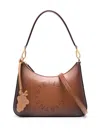 Stella Mccartney Perforated-logo Shoulder Bag In Brown