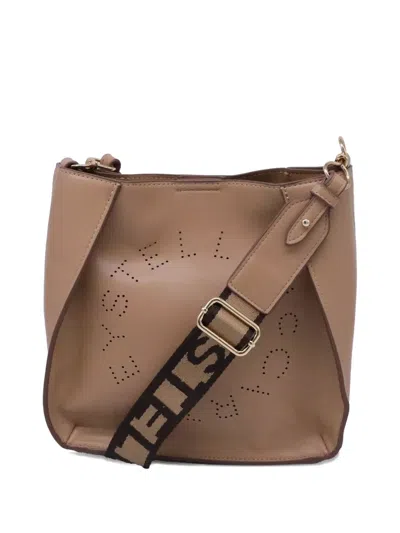 Pre-owned Stella Mccartney Perforated Logo Shoulder Bag In Neutral