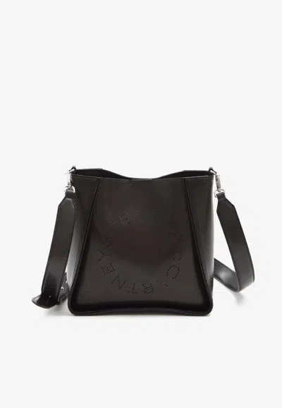 Stella Mccartney Perforated Logo Square Shoulder Bag In Brown