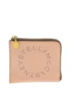 Stella Mccartney Perforated Logo Zip Card Holder In Pink