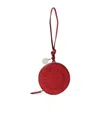 Stella Mccartney Perforated Round Keyring In Red