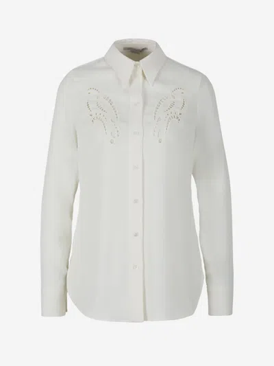 Stella Mccartney Petals Crepe Shirt In Cream