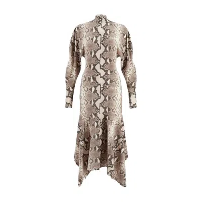 Stella Mccartney Phyton Print Midi Dress In Brown
