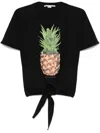 Stella Mccartney Pineapple Cotton T-shirt In Black