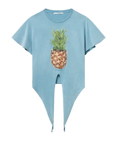 Stella Mccartney Pineapple Neck T-shirt In Blue
