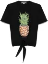 Stella Mccartney Pineapple Cotton T-shirt In 黑色