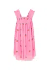 Stella Mccartney Cherry-embroidered Dress In Pink