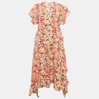 Pre-owned Stella Mccartney Pink Floral Print Silk Skirt & Top Set S