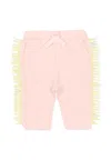 Stella Mccartney Pink Fringed Pants For Baby Girl In Pink