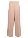 Stella Mccartney Wide Leg High Waist Trousers With Belt Loops In Pink