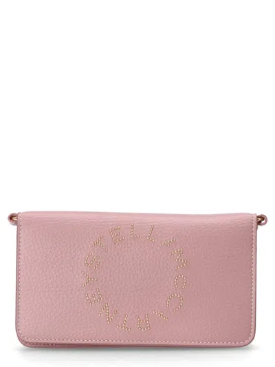 Stella Mccartney Logo Embellished Mini Shoulder Bag In Pink