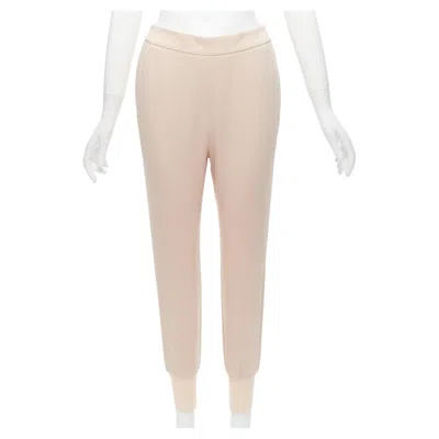 Pre-owned Stella Mccartney Pink Minimalist Elastic Waistband Cropped Jogger Pants It34 Xxs