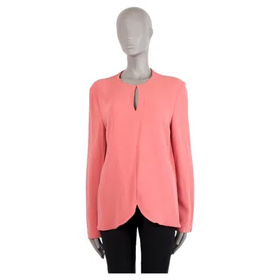 Pre-owned Stella Mccartney Pink Rayon Keyhole Blouse Shirt 46 Xl