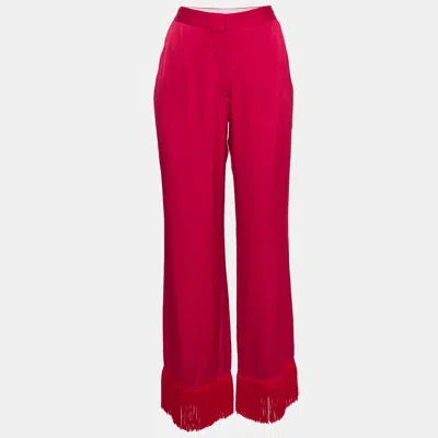Pre-owned Stella Mccartney Pink Satin Tassels Detail Trousers S