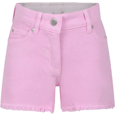 Stella Mccartney Kids' Pink Shorts For Baby Girl With Logo