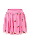 Stella Mccartney Pink Skirt For Girl With Cherries In Pink