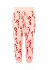 Stella Mccartney Pink Sweatpants For Girl With Candy Canes In Pink