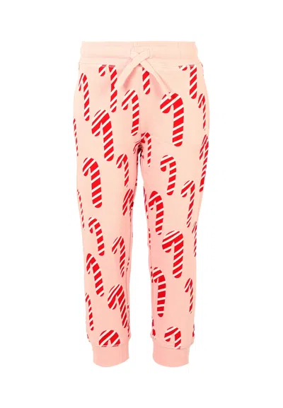 Stella Mccartney Kids' Pink Sweatpants For Girl With Candy Canes